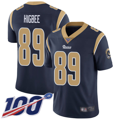 Los Angeles Rams Limited Navy Blue Men Tyler Higbee Home Jersey NFL Football #89 100th Season Vapor Untouchable